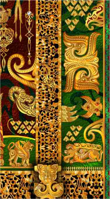 казахский орнамент золотой человек