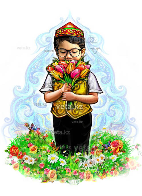 Мальчик с цветами на 1 сентября